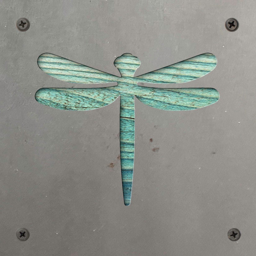 Dragonfly Metal Wall Art on Reclaimed Wood, Garden Room Decor, Nature Gift, 5.5 Inch Square Steel Sign, Dragonfly Lover, Cottagecore Decor