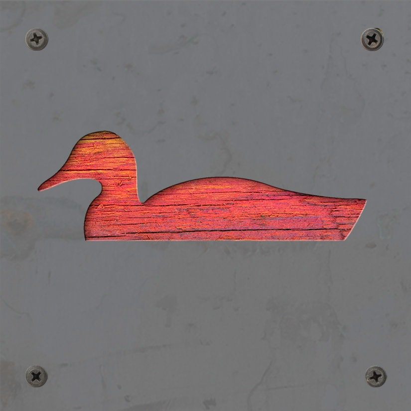 Duck Metal Wall Art on Reclaimed Wood, Lake Cabin Decor, Duck Hunter Gift, 5.5 Inch Square Steel Sign, Waterfowl Decor, Housewarming Gift