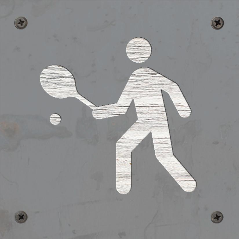 Tennis Player Metal Wall Art on Reclaimed Wood, Tennis Sign, Tennis Gift, 5.5 Inch Square Steel Sign, Tennis Coach Gift, Tennis Decor