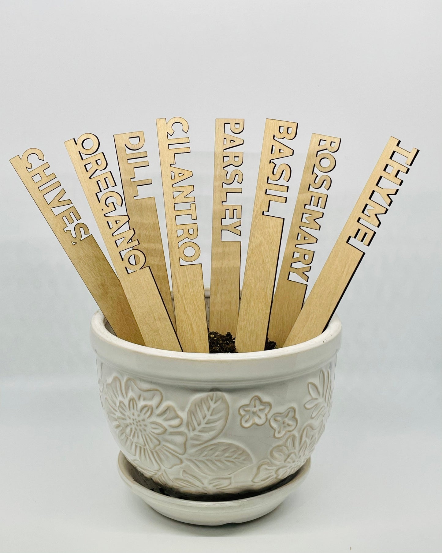 Herb Marker Set of 8 Eco Friendly Garden Christmas Gift Sustainable Gifts Stocking Stuffer Small Gifts