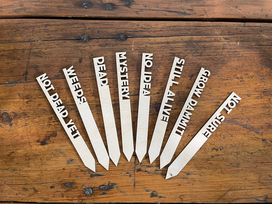 Funny Herb, Christmas Gift, Flower or Garden Marker Set of 8 Eco Friendly Set, Sustainable Gifts, Stocking Stuffer
