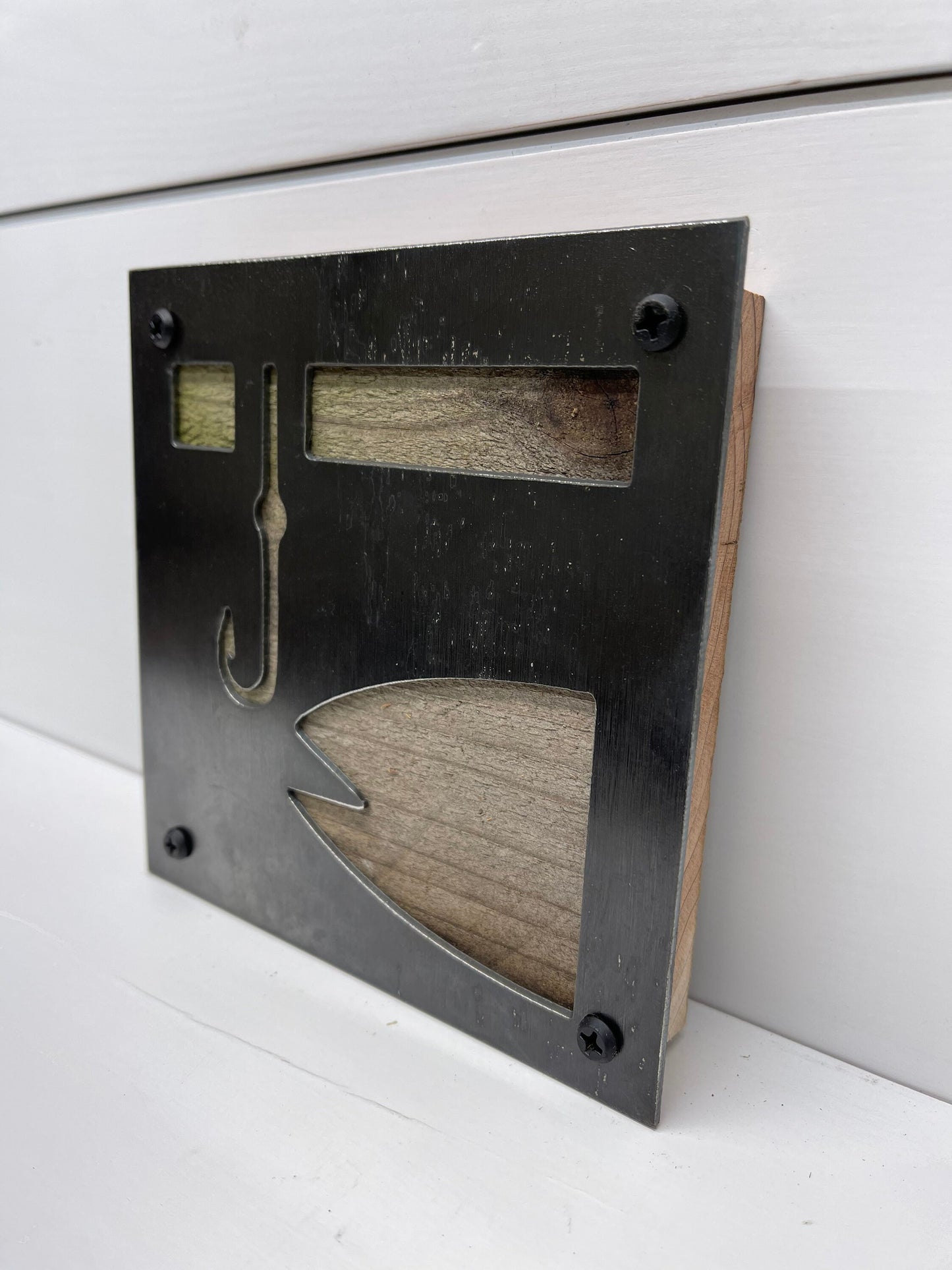 Fishing Access Rustic Metal and Barn Wood Home Decor, Sustainable Gifts