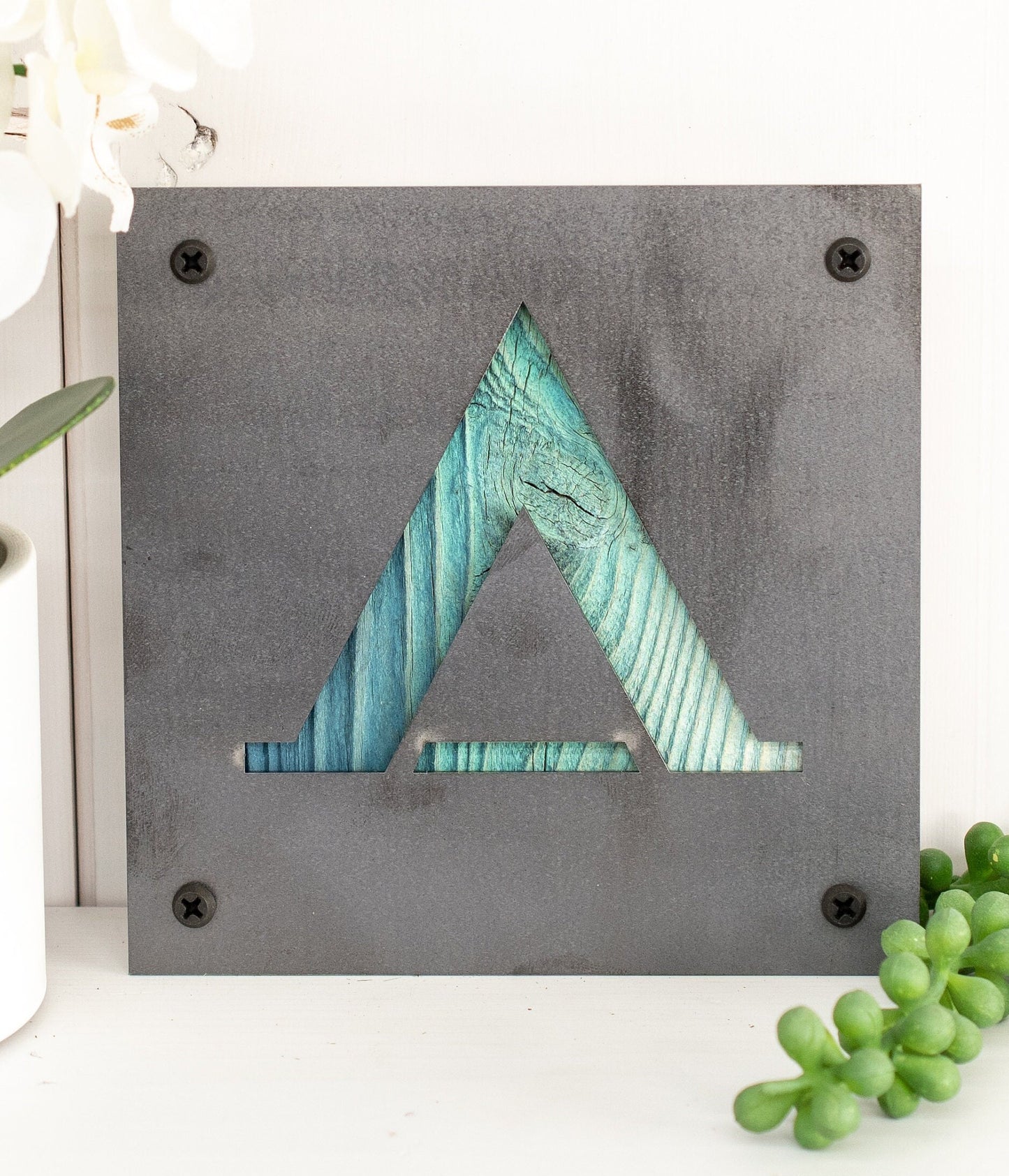 Tent Camping Wood and Metal Pictograph Wall Decor