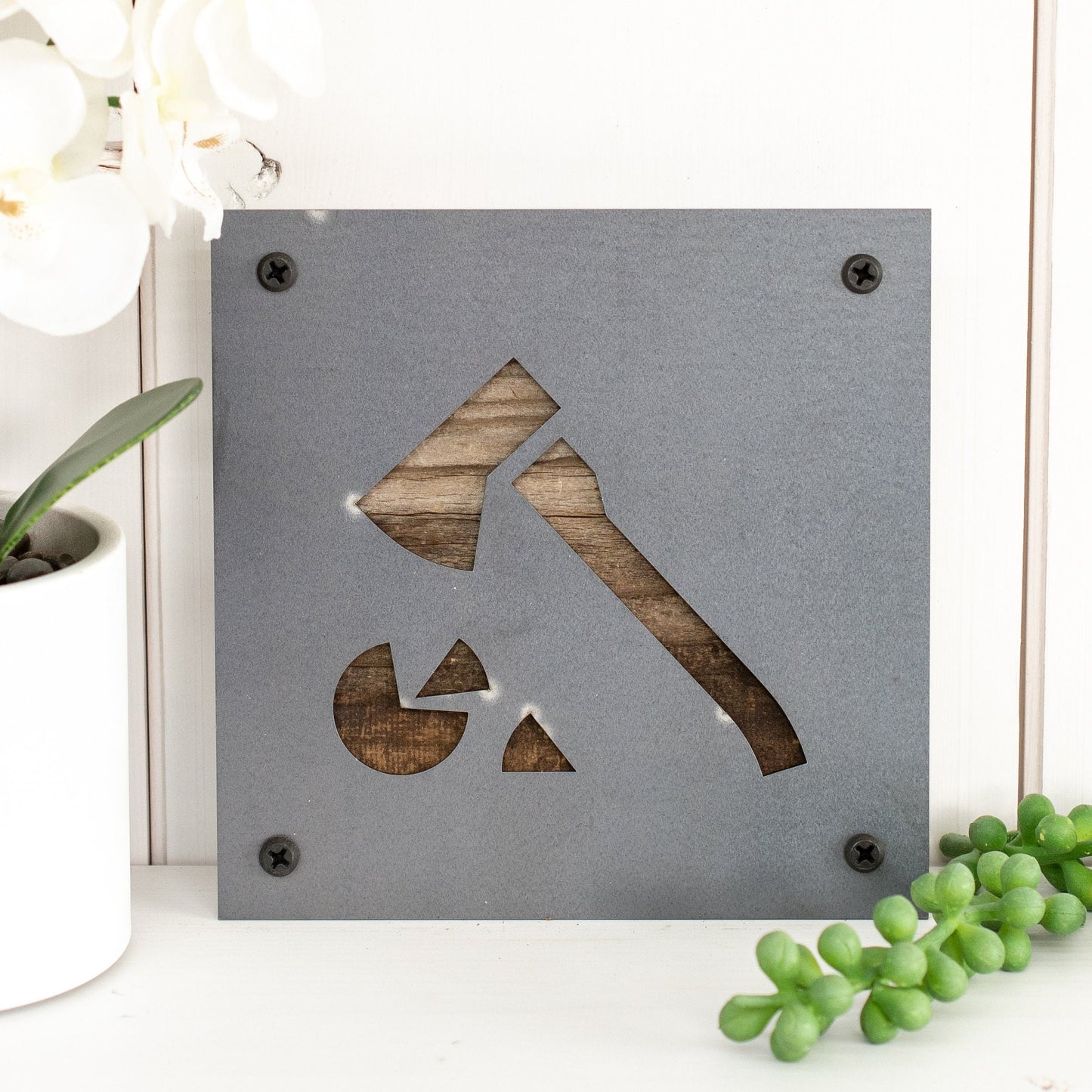 Rustic Reclaimed Wood and Metal Lumberjack Decor, Firewood