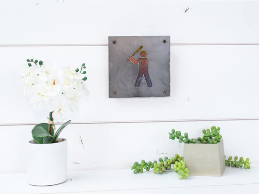 Rustic Industrial Baseball & Softball Wall Art