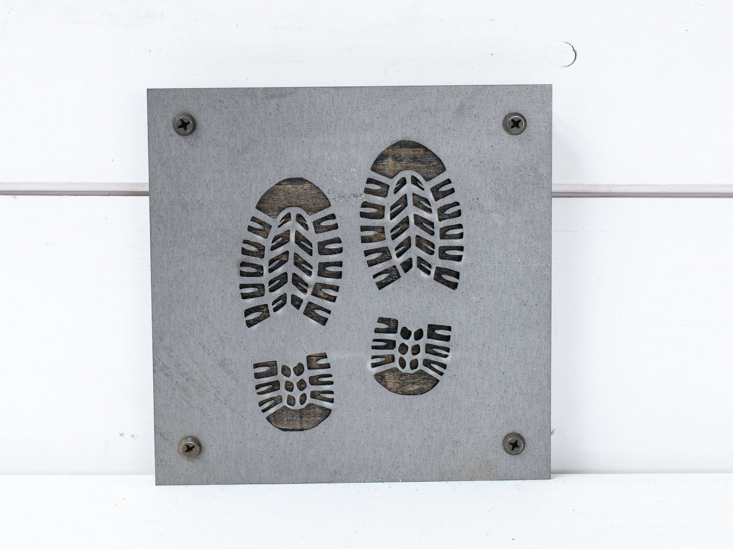Hiking Boots Metal Sign, Metal Wall Decor, Recreation Symbols