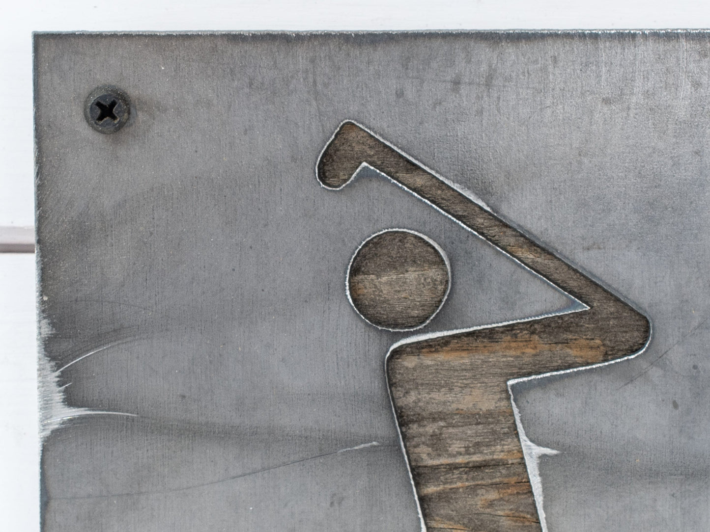 Golf Sign, Golf Course Pictograph, Metal and Wood Wall Decor