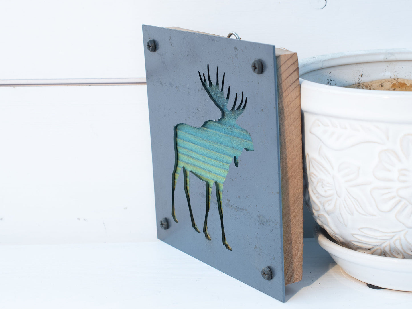 Moose Animal Metal Art, Woodland Nursery Decor