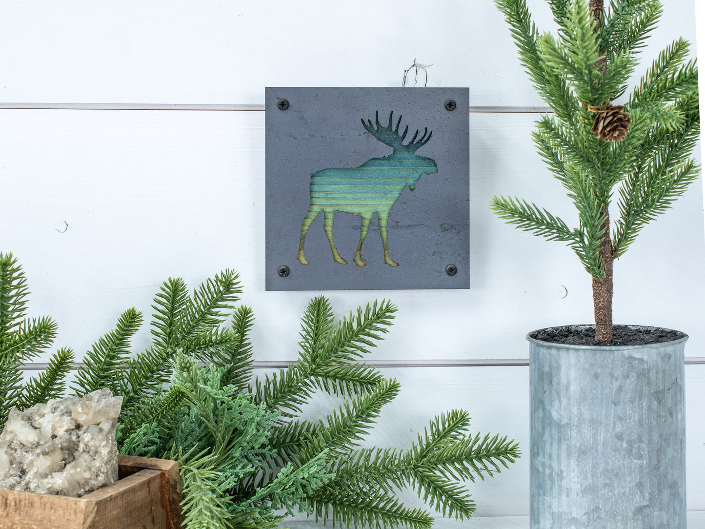 Moose Animal Metal Art, Woodland Nursery Decor