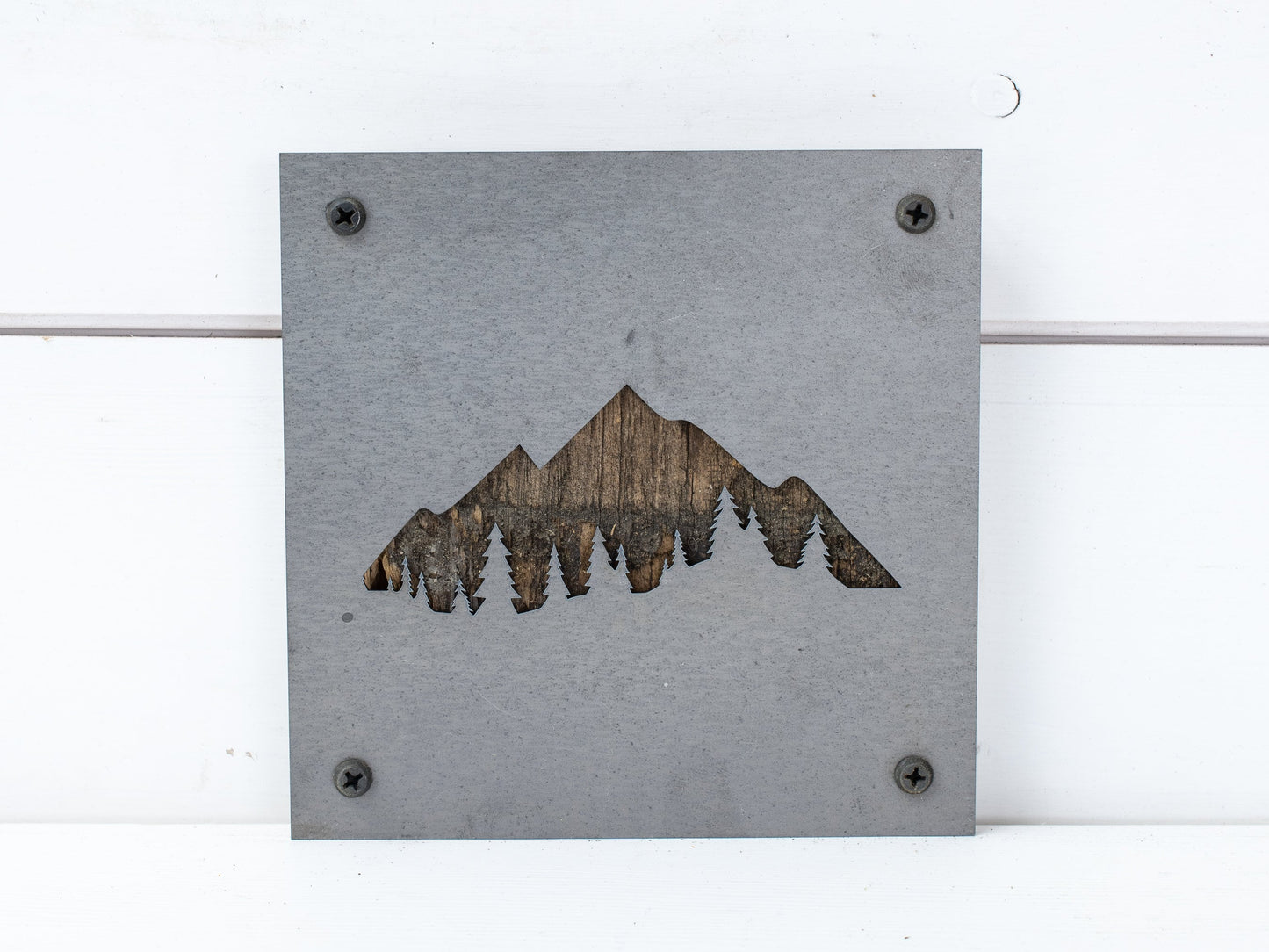 Mountains and Tree Wall Decor, Mountain Metal Art