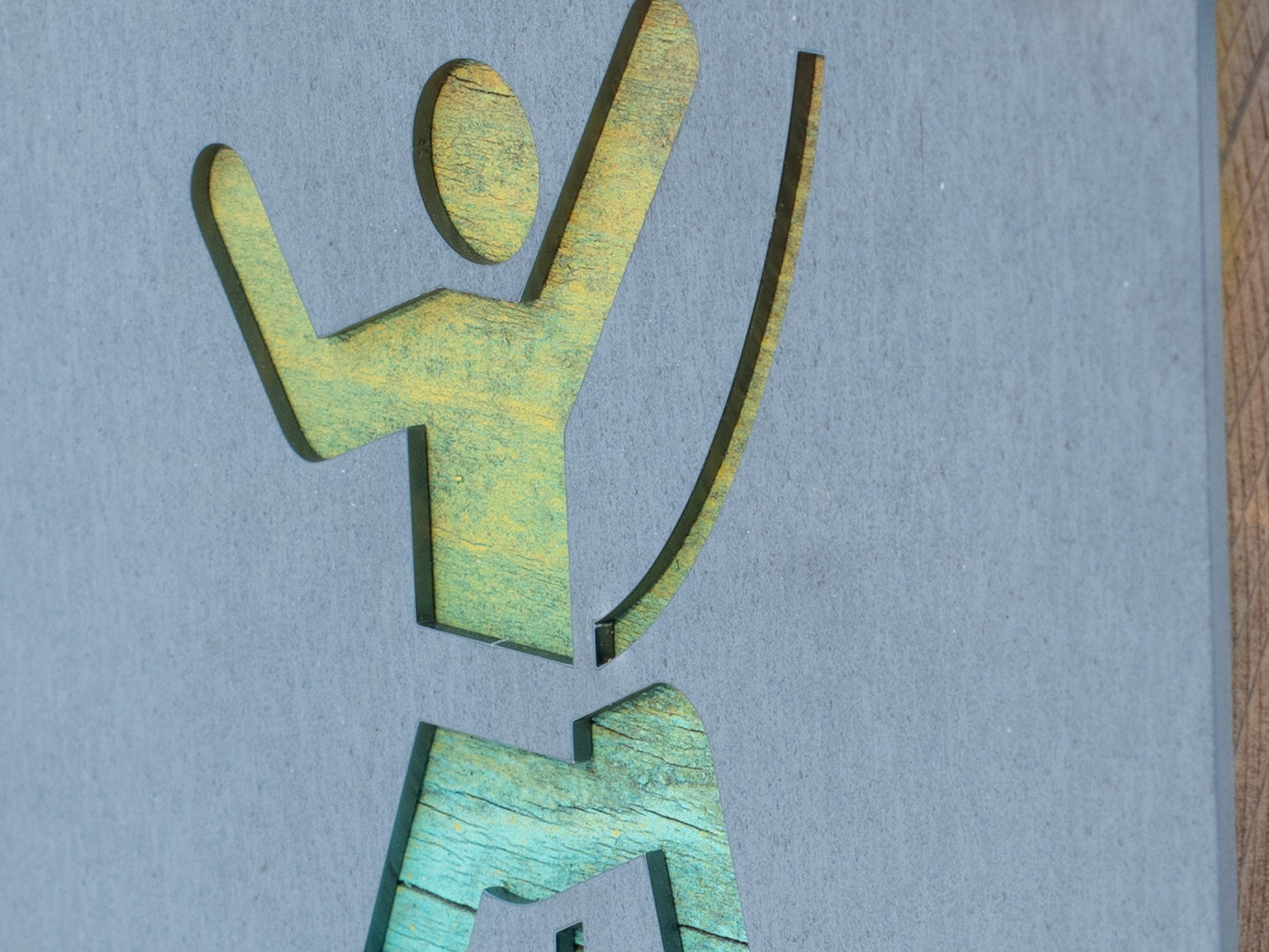 Rope Rock Climber Metal Art Sign; Rock Climbing