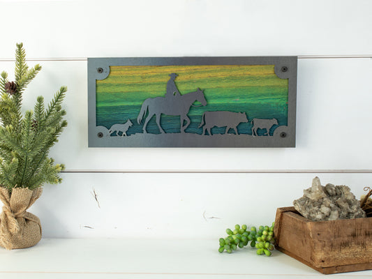 Cattleman Ranch Home Decor, Metal and Wood Wall Decor