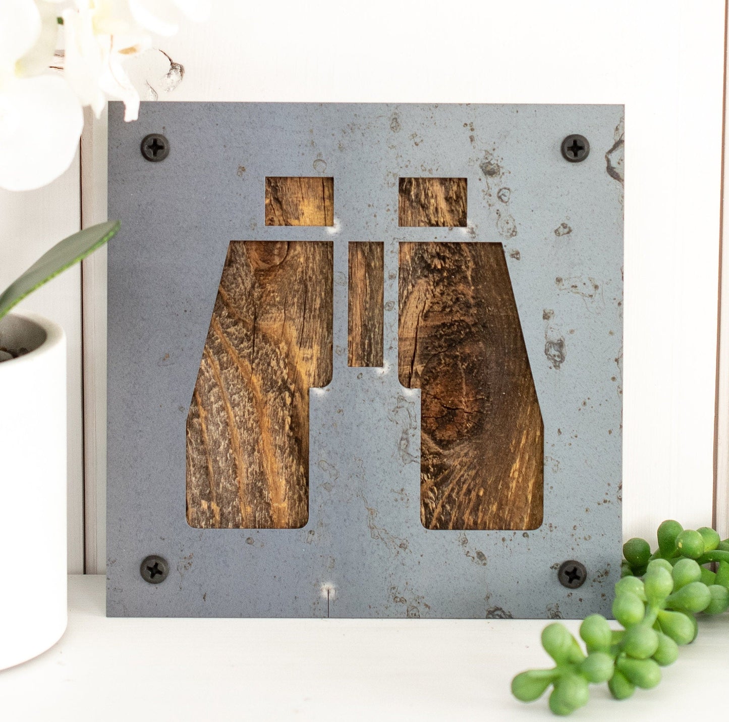 Binocular Pictograph Wall Decor, Sustainable Art