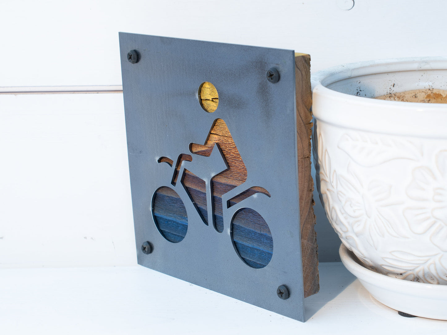 Dirt Bike Symbol, Dirt Biking Metal Sign, Motorcycle Pictograph