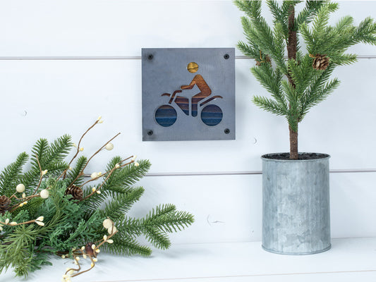 Dirt Bike Symbol, Dirt Biking Metal Sign, Motorcycle Pictograph