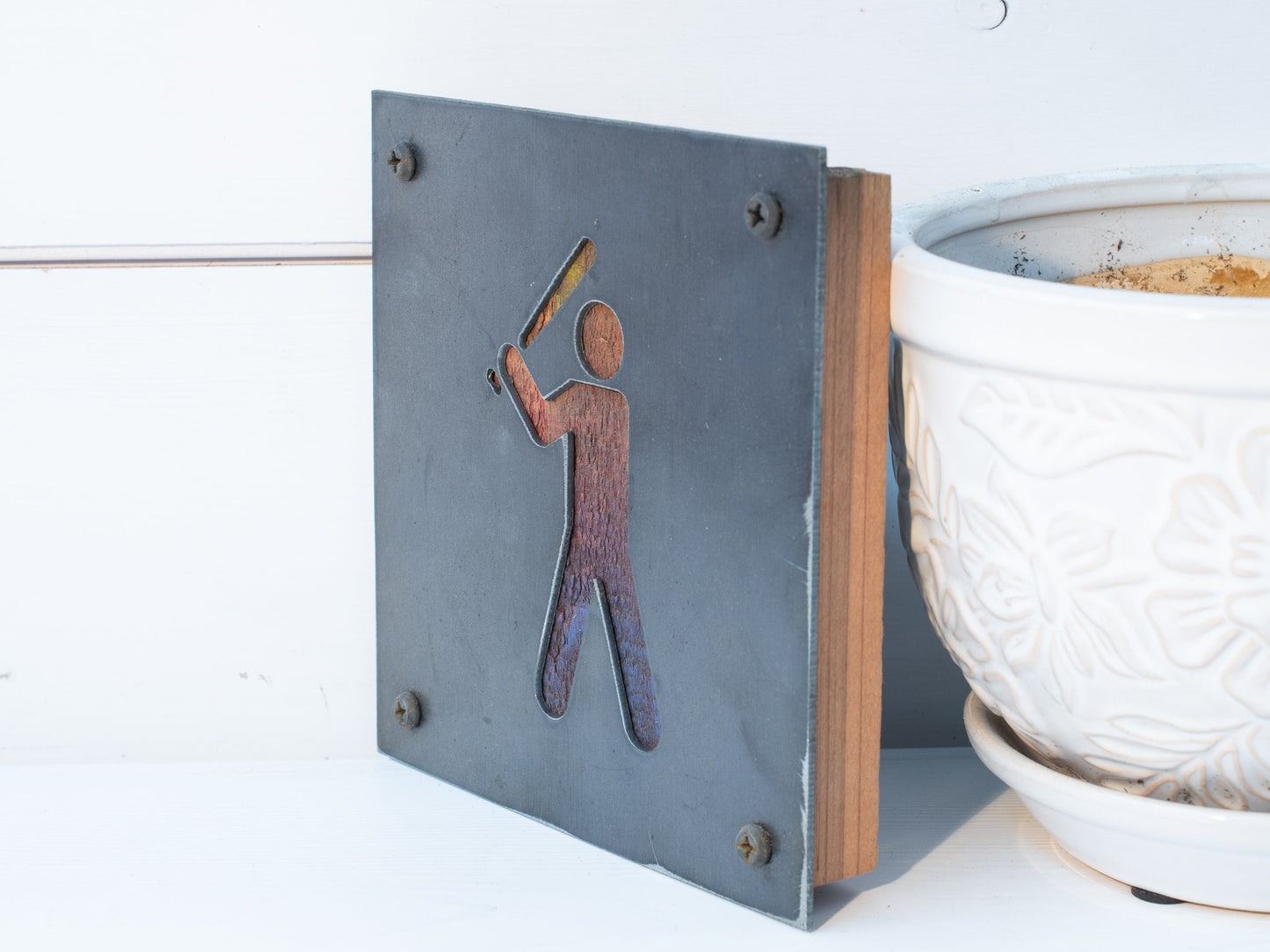 Rustic Industrial Baseball & Softball Wall Art