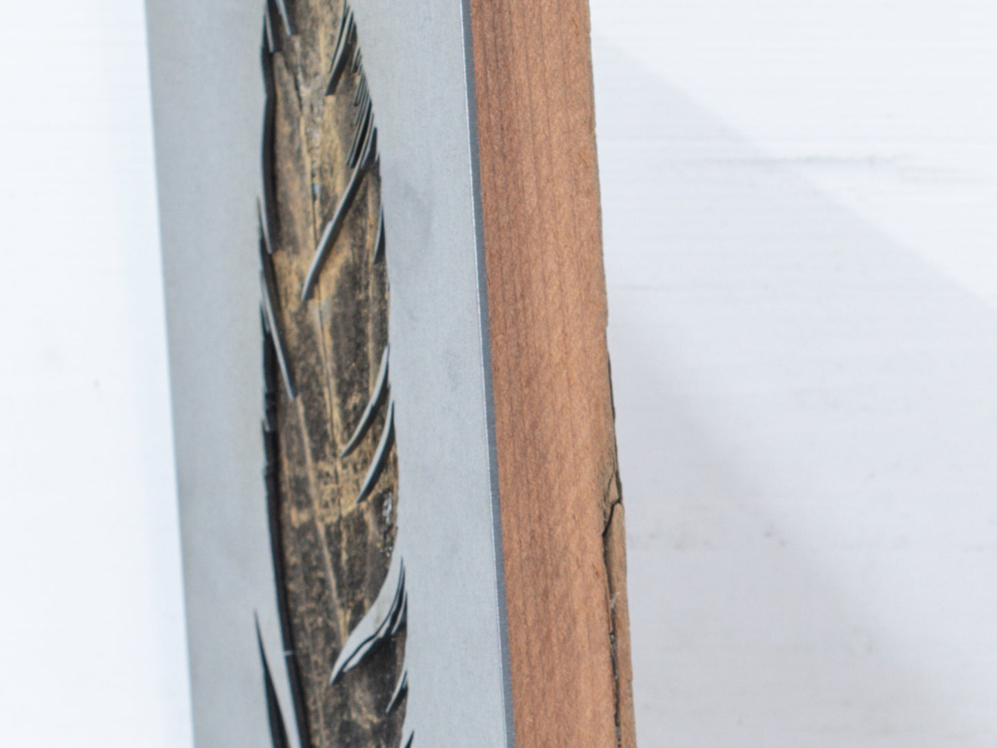 Metal and Wood Feather Wall Decor