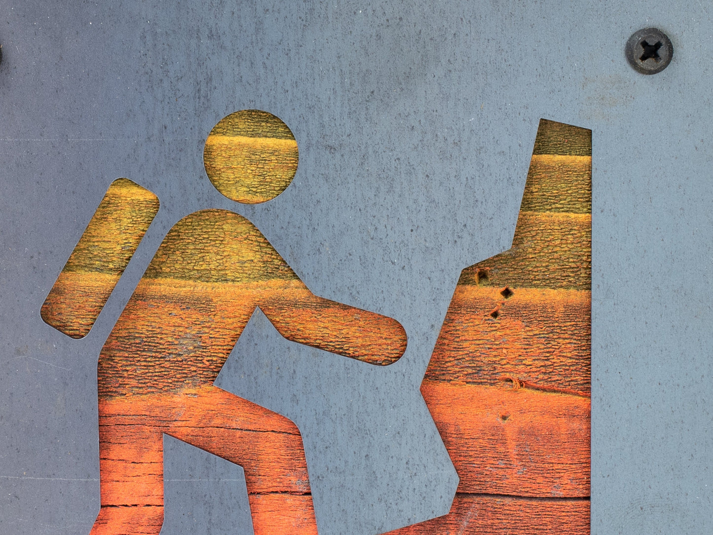 Mountaineering Sign; Mountain Climber; Hiker Metal Art