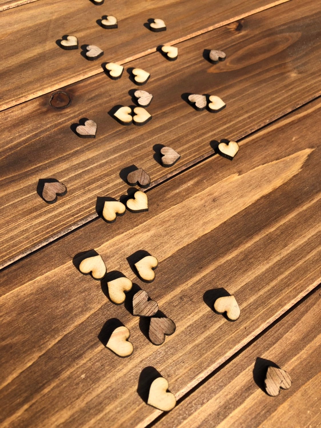 Small Wooden Heart Scatter - Wood Heart Confetti -