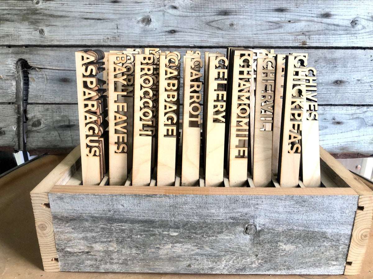 Personalized Wood Garden Markers: Herb, Vegetable, Flower Plant Stakes