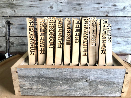 Personalized Wood Garden Markers: Herb, Vegetable, Flower Plant Stakes