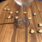 Natural Wood Heart Confetti: Rustic Wedding Table Decor
