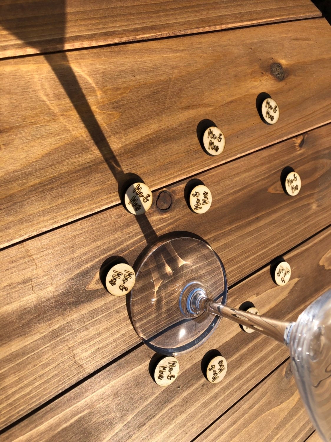 Wooden Wedding Confetti: Mr & Mrs Table Scatter