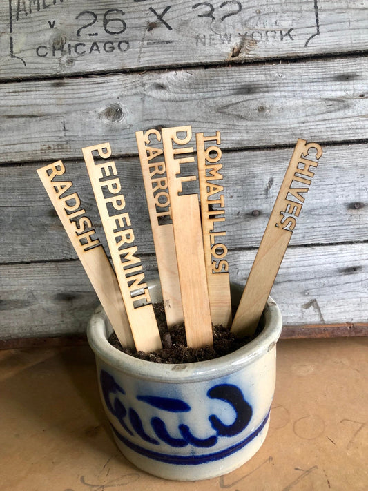 Eco Friendly Plant Markers: Wood Garden Herb Labels
