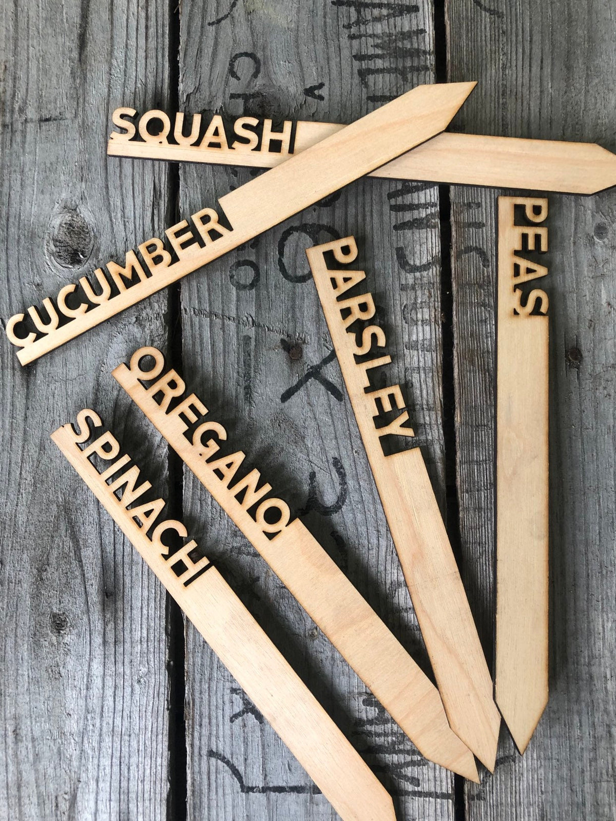 Personalized Wood Garden Markers: Herb, Vegetable, Flower Plant Stakes