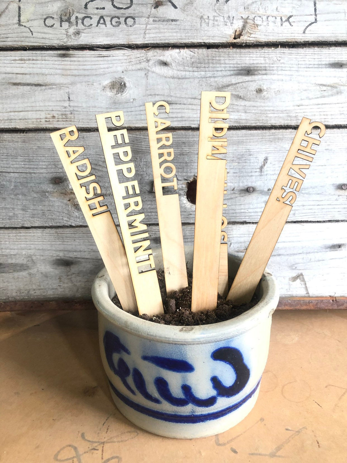 Personalized Wood Garden Markers: Herb, Vegetable, Flower Plant Stakes