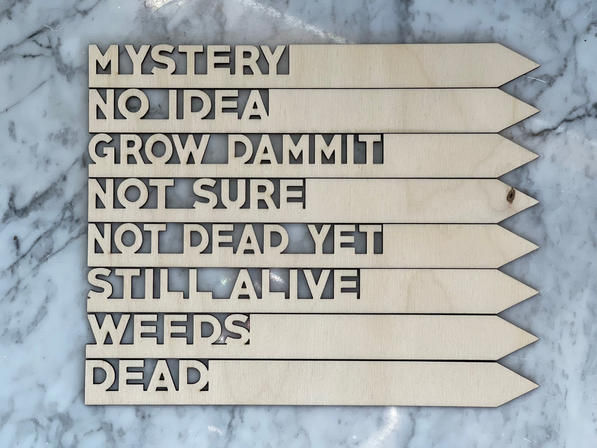 Funny Plant Marker Set: Eco Friendly Garden Gifts