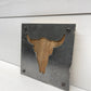 Steer Skull Metal Wall Art on Reclaimed Wood, Western Boho Decor, Cow Skull Sign