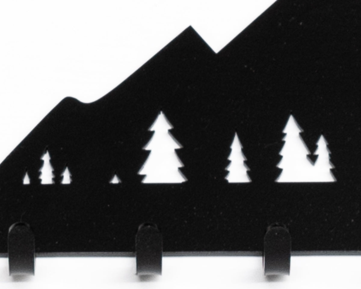 Mountain Metal Key Rack: Rustic Wall Decor