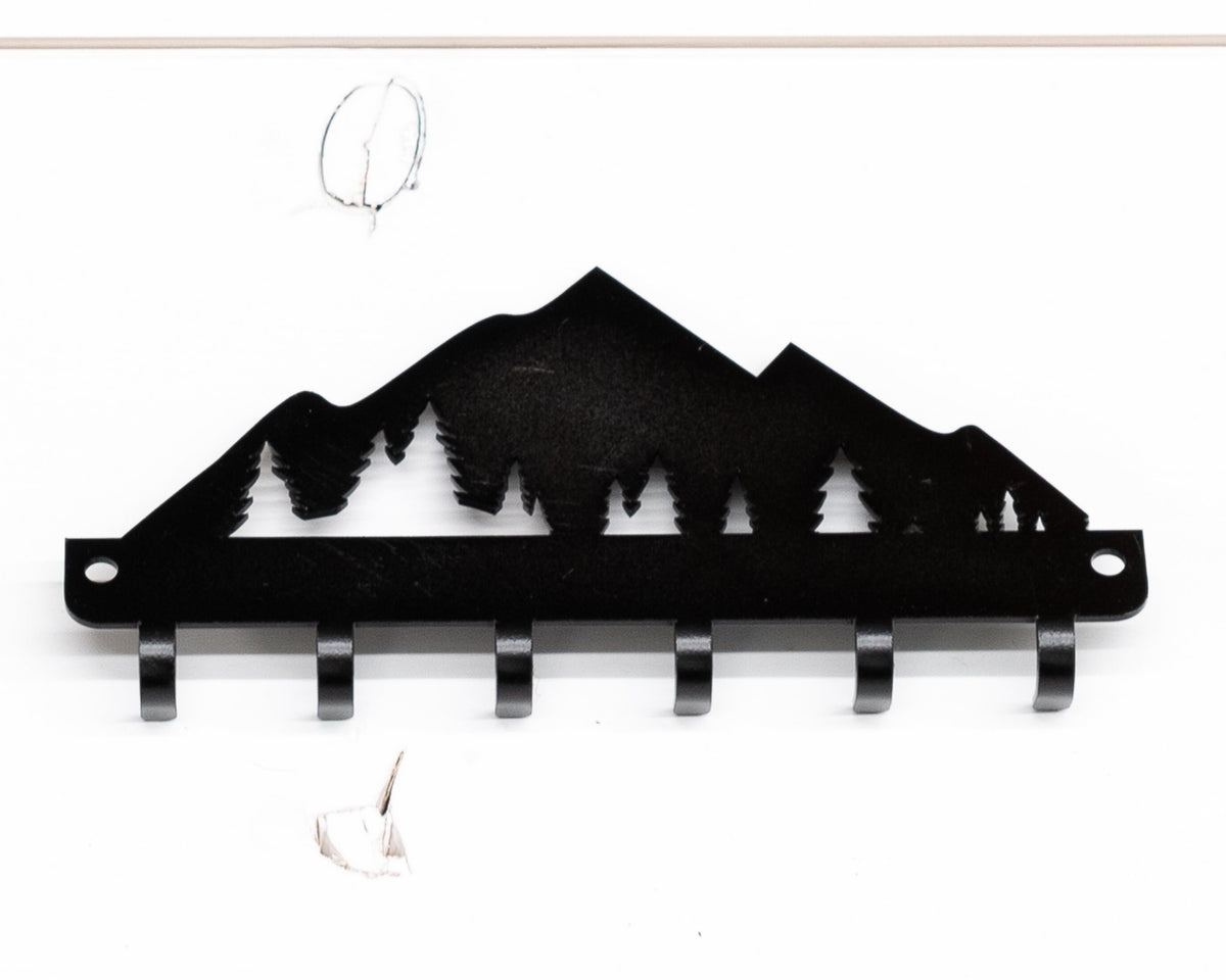 Mountain Metal Key Rack: Rustic Wall Decor