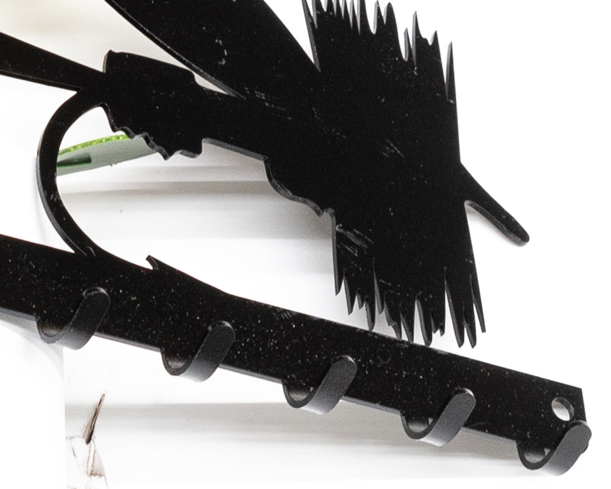 Fly Fishing Fly Key Rack, Fisherman Gift, Metal Wall Decor