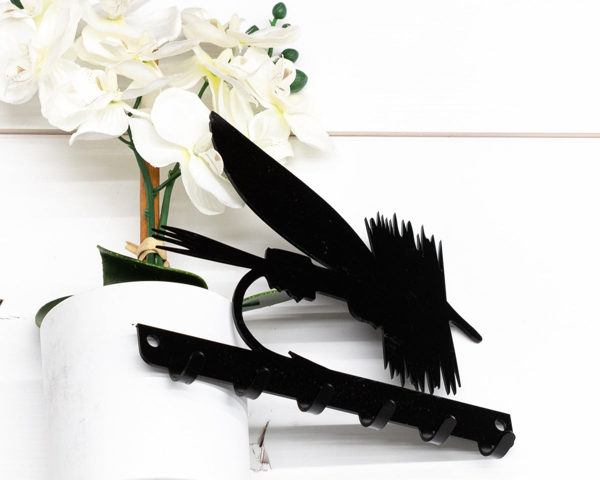 Fly Fishing Fly Key Rack, Fisherman Gift, Metal Wall Decor