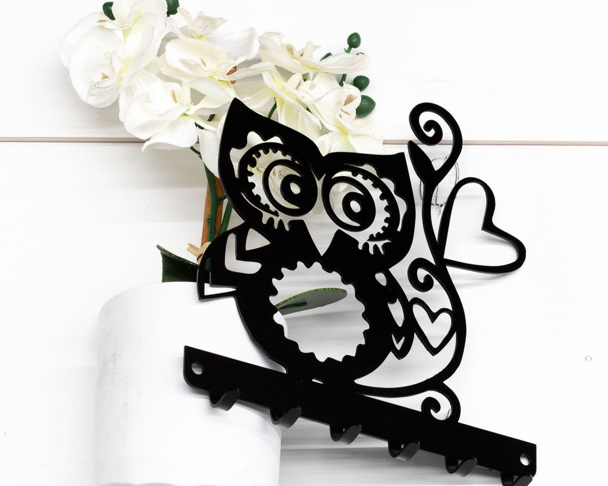 Cute Owl Key Rack, Hanging Wall Decor with Hooks