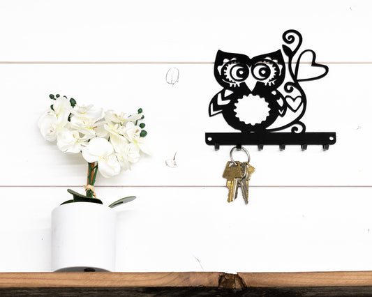 Cute Owl Key Rack, Hanging Wall Decor with Hooks