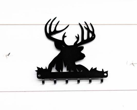 Metal Deer Key Rack: Rustic Hunting Lodge Decor