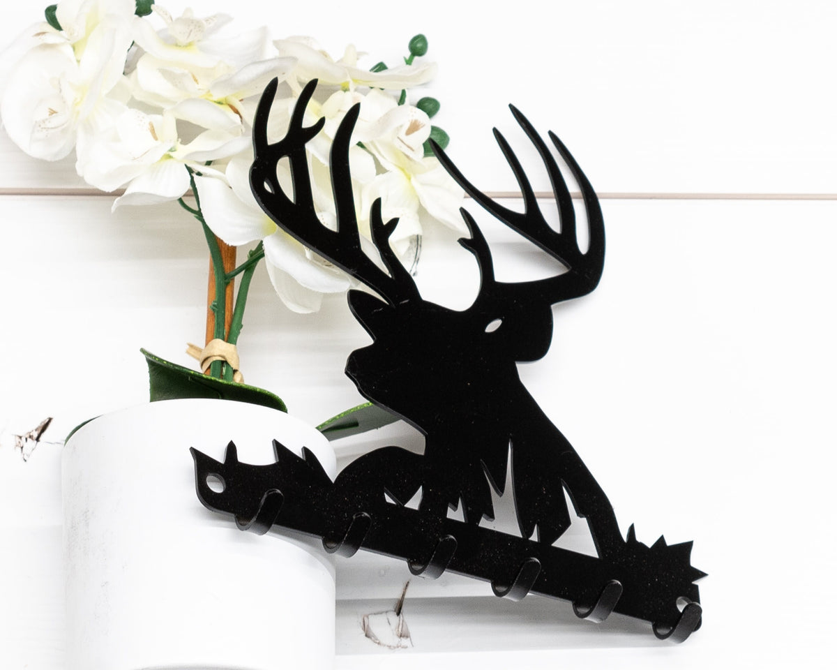 Metal Deer Key Rack: Rustic Hunting Lodge Decor