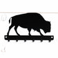 Bison Metal Key Rack: Rustic Wildlife Entryway Organizer