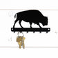 Bison Metal Key Rack: Rustic Wildlife Entryway Organizer