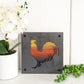 Rooster Metal Wall Art on Reclaimed Wood, Farmhouse Kitchen Decor, Chicken Sign