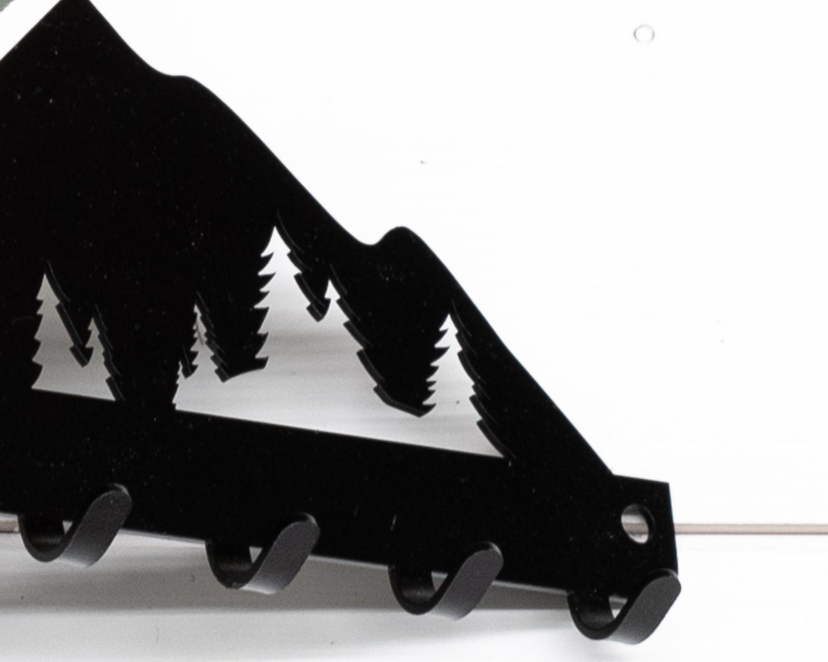 Mountain Metal Key Rack: Rustic Wall Decor