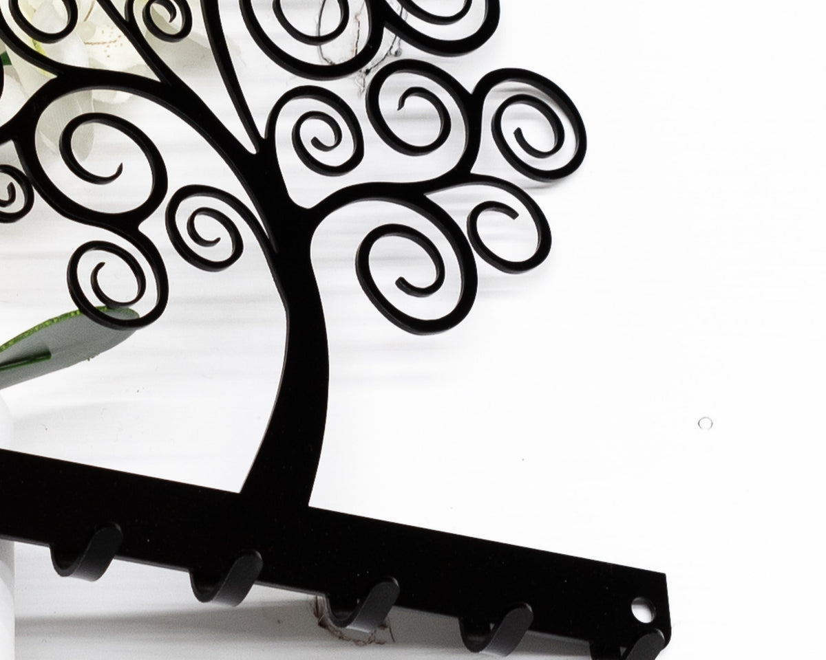 Swirly Tree Metal Key Rack, Whimsicle Design,