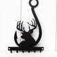 Rustic Buck & Fish Hook Key Rack - Eco-Friendly Steel Wall Organizer