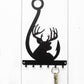 Rustic Buck & Fish Hook Key Rack - Eco-Friendly Steel Wall Organizer
