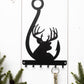 Rustic Buck & Fish Hook Key Rack - Eco-Friendly Steel Wall Organizer