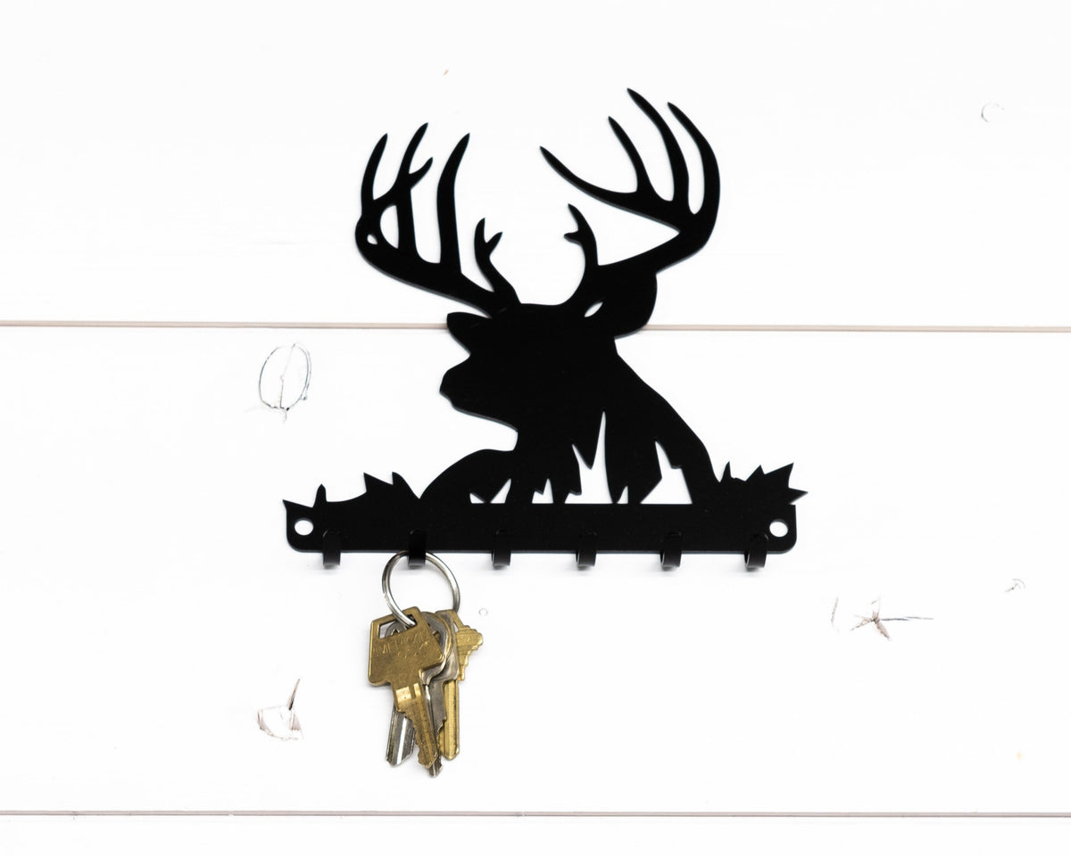 Metal Deer Key Rack: Rustic Hunting Lodge Decor