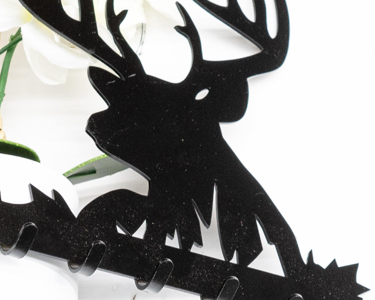 Metal Deer Key Rack: Rustic Hunting Lodge Decor